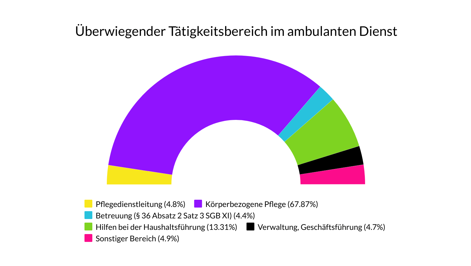 Einsatzbereiche im ambulanten Dienst 2019 | Quelle: eigenes Diagramm nach Destatis Angaben